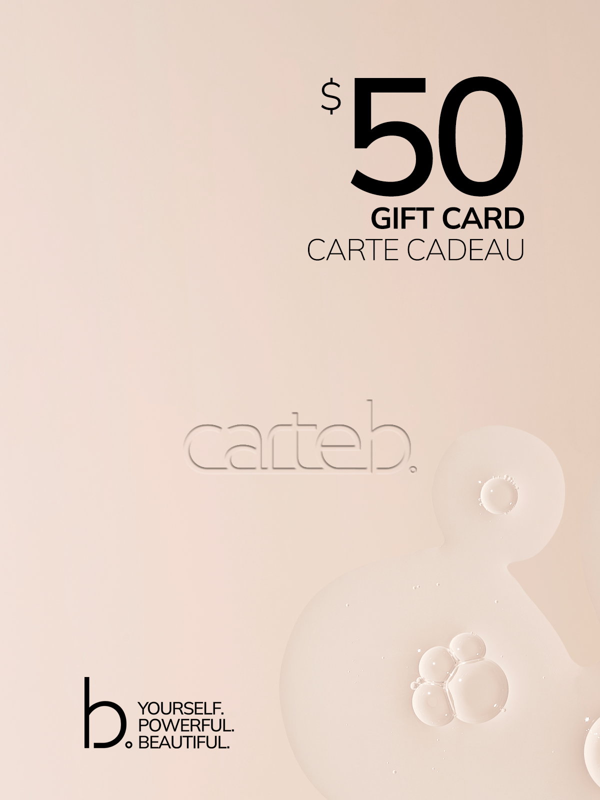 Carte - cadeau de 50$ - Carte Blanche | Carteb