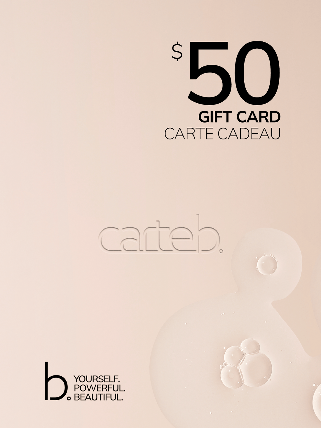 Carte - cadeau de 50$ - Carte Blanche | Carteb